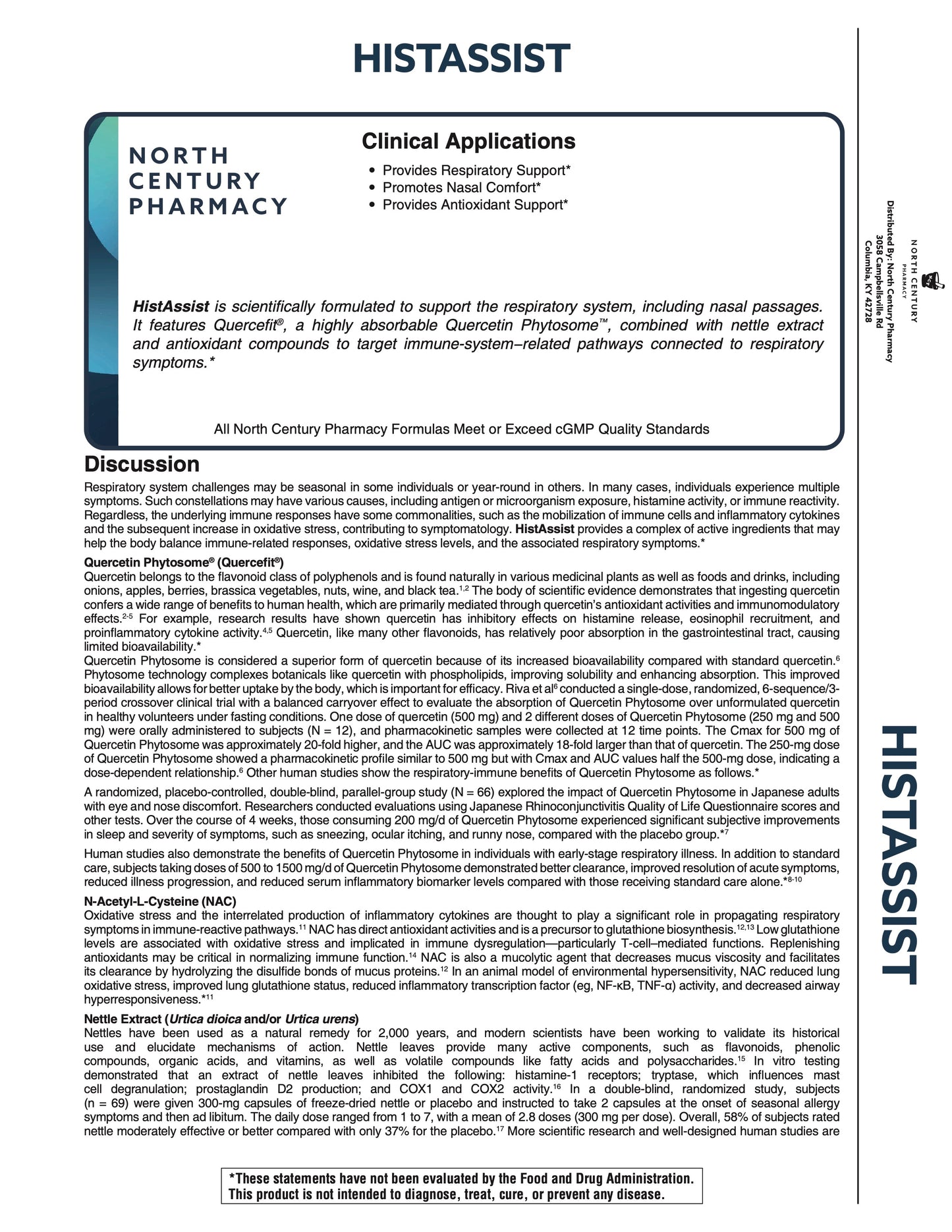 HIST ASSIST (New Formulation!) for NCPak #60