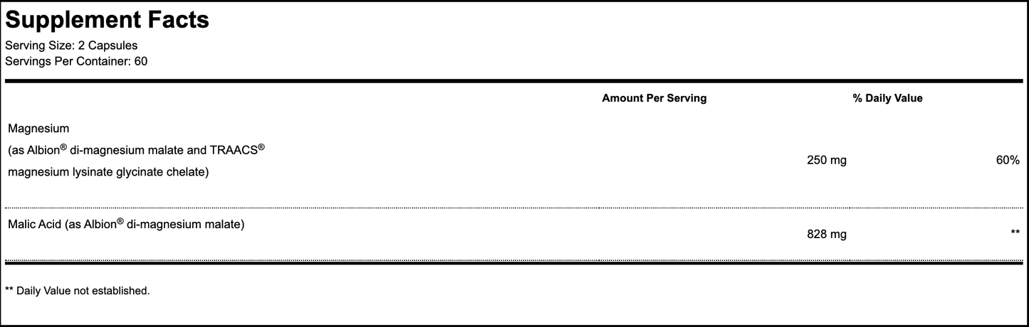 Magnesium Glycinate Chelate 120 Capsules